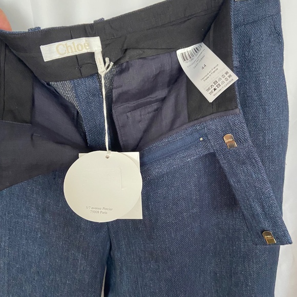 Chloe Cropped Tailored Linen Pants - 44 - Picture 4 of 10